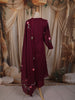Dark Purple Floral Printed Design Cotton Anarkali Salwar Suit with Dupatta