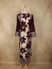 Dark Purple  Floral Printed Design Cotton Co-ord Set