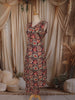 Dark Purple Floral Printed Design Cotton Straight Cut Salwar Suit