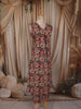 Dark Purple Floral Printed Design Cotton Straight Cut Salwar Suit