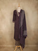 Dark Purple Floral Printed Design Cotton Straight Cut Salwar Suit with Dupatta