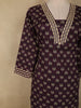 Dark Purple Floral Printed Design Cotton Straight Cut Salwar Suit with Dupatta