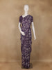Dark Purple Floral Printed Georgette Saree