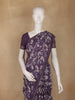 Dark Purple Floral Printed Georgette Saree