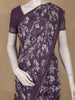 Dark Purple Floral Printed Georgette Saree
