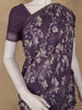 Dark Purple Floral Printed Georgette Saree