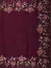 Dark Purple Floral Sequins Embroidered Design Pure Organza Saree with Designer Border