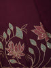Dark Purple Floral Sequins Embroidered Design Pure Organza Saree with Designer Border