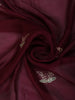 Dark Purple Floral Sequins and Thread Embroidered Design Pure Tussar Saree with Floral  Border