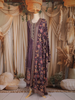 Dark Purple Floral Thread and Sequins Embroidered Design Crepe Palazzo Suit