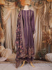 Dark Purple Floral Thread and Sequins Embroidered Design Crepe Palazzo Suit