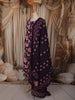 Dark Purple Floral Vine Printed Design Cotton Salwar Suit wit Matching Dupatta