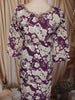 Dark Purple Floral Vine Printed Design Cotton Straight Cut Salwar Suit with Dupatta