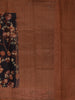Dark Purple Floral Vine Printed Design Pure Tussar Silk Fancy Saree with Contrast Zari Border