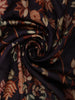 Dark Purple Floral Vine Printed Design Pure Tussar Silk Fancy Saree with Contrast Zari Border