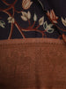 Dark Purple Floral Vine Printed Design Pure Tussar Silk Fancy Saree with Contrast Zari Border