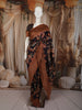 Dark Purple Floral Vine Printed Design Pure Tussar Silk Fancy Saree with Contrast Zari Border