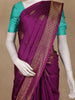 Dark Purple Floral Woven Pure Kanchipuram Silk Saree