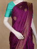 Dark Purple Floral Woven Pure Kanchipuram Silk Saree