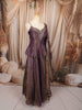 Dark Purple Floral Zardozi Embroidered Design Tissue Silk Fancy Wear Peplum Palazzo Suit with Matching Dupatta