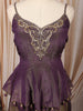 Dark Purple Floral Zardozi Embroidered Design Tissue Silk Fancy Wear Peplum Palazzo Suit with Matching Dupatta
