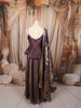 Dark Purple Floral Zardozi Embroidered Design Tissue Silk Fancy Wear Peplum Palazzo Suit with Matching Dupatta