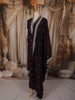 Dark Purple Floral Zari Embroidered Design Georgette Straight Cut Salwar Suit with Matching Dupatta