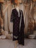 Dark Purple Floral Zari Embroidered Design Georgette Straight Cut Salwar Suit with Matching Dupatta