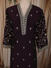 Dark Purple Floral Zari Embroidered Design Georgette Straight Cut Salwar Suit with Matching Dupatta