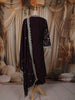 Dark Purple Floral Zari Embroidered Design Georgette Straight Cut Salwar Suit with Matching Dupatta