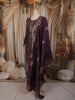 Dark Purple Floral Zari Embroidered Design Tissue Silk Straight Cut Salwar Suit with Dupatta