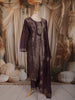 Dark Purple Floral Zari Embroidered Design Tissue Silk Straight Cut Salwar Suit with Dupatta
