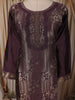 Dark Purple Floral Zari Embroidered Design Tissue Silk Straight Cut Salwar Suit with Dupatta