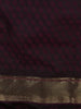 Dark Purple Floral Zari Woven Design Banarasi Silk Fancy Saree with Designer Border