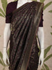 Dark Purple Floral Zari Woven Design Banarasi Silk Fancy Saree with Designer Border