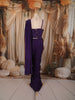 Dark Purple Geometric Sequins and Beads Embroidered Design Satin  Ready To Wear Saree with Matching Designer Blouse