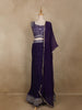 Dark Purple Georgette Embellished Design Bridesmaid Lehenga