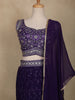 Dark Purple Georgette Embellished Design Bridesmaid Lehenga