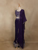Dark Purple Georgette Embellished Design Bridesmaid Lehenga