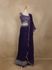 Dark Purple Georgette Embellished Design Bridesmaid Lehenga