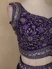 Dark Purple Georgette Embellished Design Bridesmaid Lehenga
