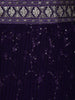 Dark Purple Georgette Embellished Design Bridesmaid Lehenga