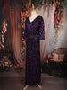 Dark Purple Heavy Sequins Embroidered Design Shimmer Party Wear Gown