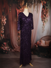 Dark Purple Heavy Sequins Embroidered Design Shimmer Party Wear Gown