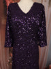 Dark Purple Heavy Sequins Embroidered Design Shimmer Party Wear Gown