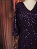 Dark Purple Heavy Sequins Embroidered Design Shimmer Party Wear Gown