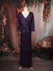 Dark Purple Heavy Sequins Embroidered Design Shimmer Party Wear Gown