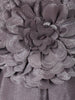 Dark Purple Metallic Shine Satin Party Frock With Oversized Glitter Floral Embellishment