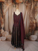 Dark Purple Multicolor Floral Vine Embroidered Design Tissue Silk Palazzo Suit with Matching Dupatta