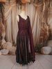 Dark Purple Multicolor Floral Vine Embroidered Design Tissue Silk Palazzo Suit with Matching Dupatta